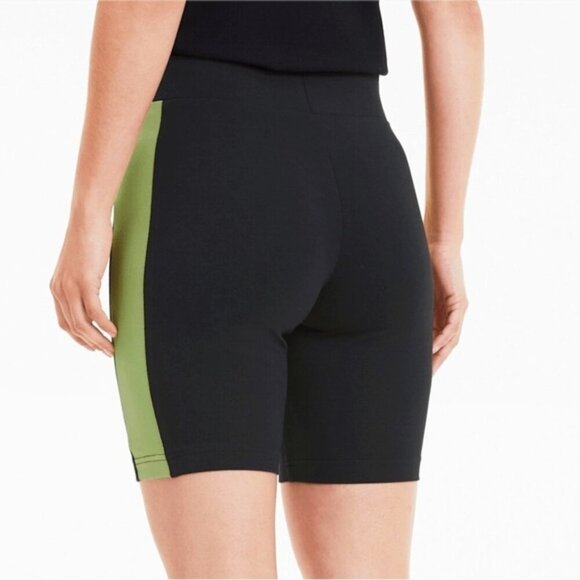 Puma Classics Biker Shorts 7" White Stripe Black High Rise Waisted Size XS - Picture 14 of 14